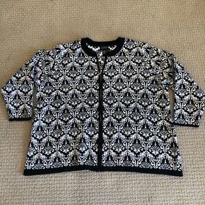 Catherines Black Label Zip Up Cardigan Sweater